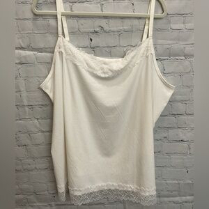 White Lace Trim Cami Top (PJ3)